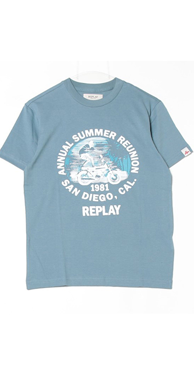 ベーシックジャ－ジーバイカープリントTシャツ 詳細画像